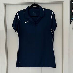 Nike Women's Navy Golf Shirt with White Trim
